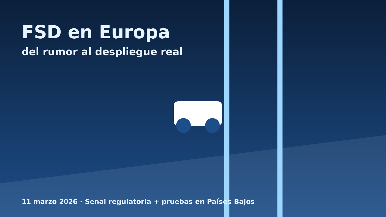 Ilustración editorial de despliegue de FSD en Europa