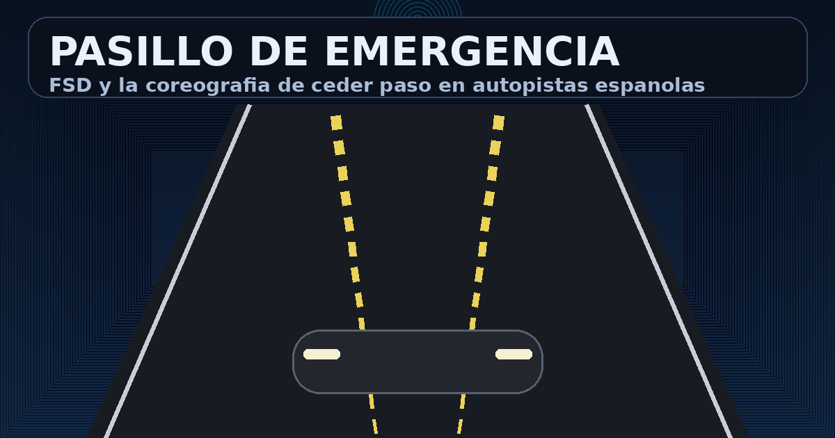 Un Tesla creando pasillo de emergencia en una autopista española mientras se acerca una ambulancia