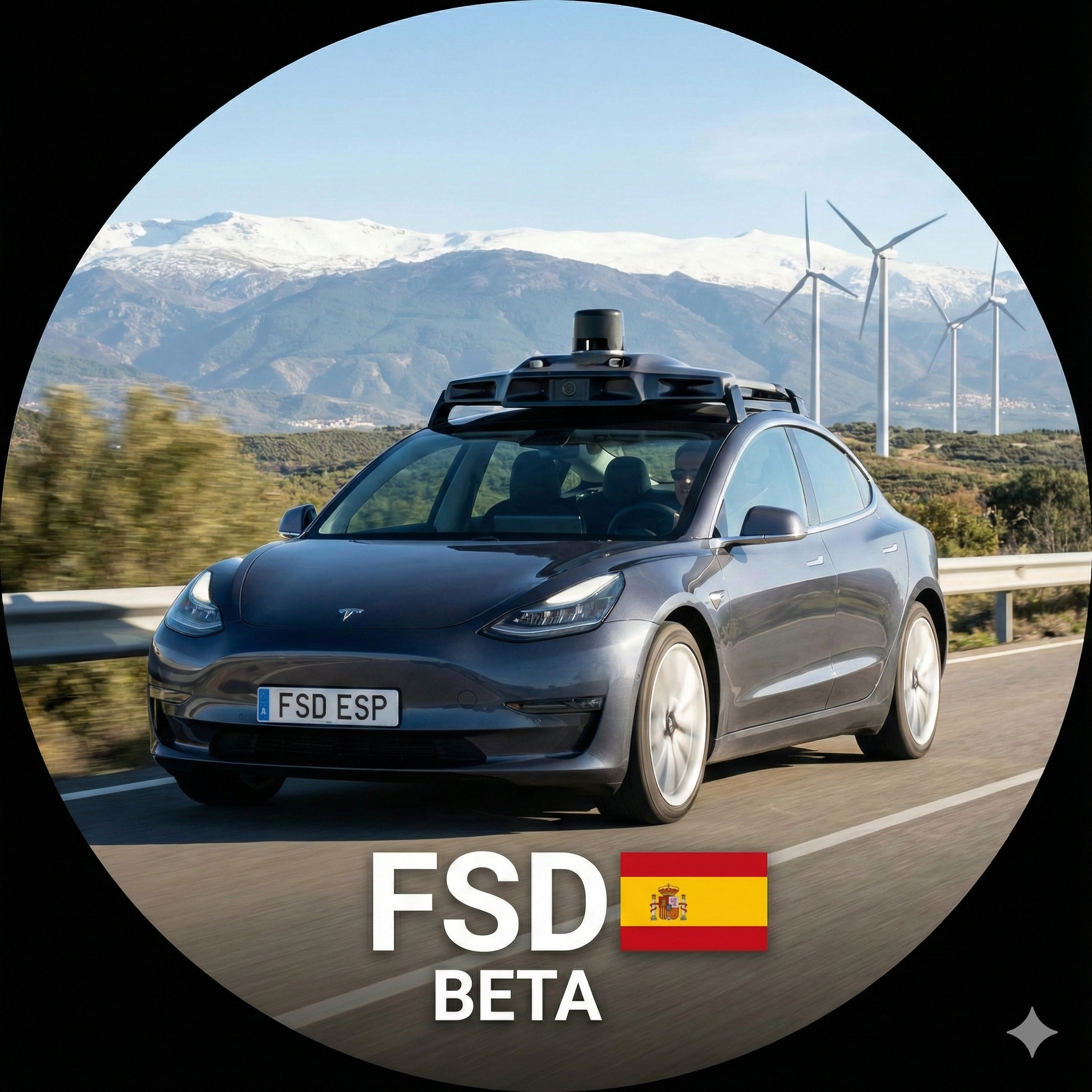 Ilustración de una red neuronal abstracta con un coche en el centro